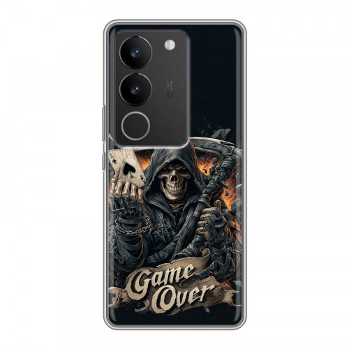 Дизайнерский силиконовый с усиленными углами чехол для Vivo V29 Скелет карты