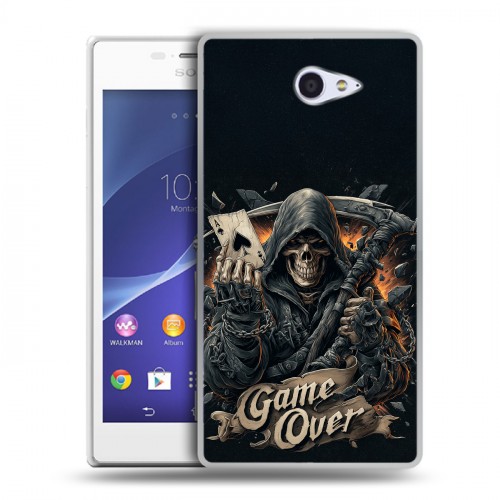 Дизайнерский пластиковый чехол для Sony Xperia M2 dual Скелет карты
