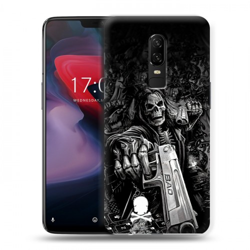 Дизайнерский пластиковый чехол для OnePlus 6 Скелет