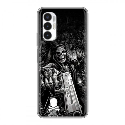 Дизайнерский силиконовый с усиленными углами чехол для Tecno Pova 3 Скелет