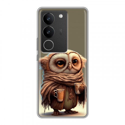 Дизайнерский силиконовый с усиленными углами чехол для Vivo V29 Сова