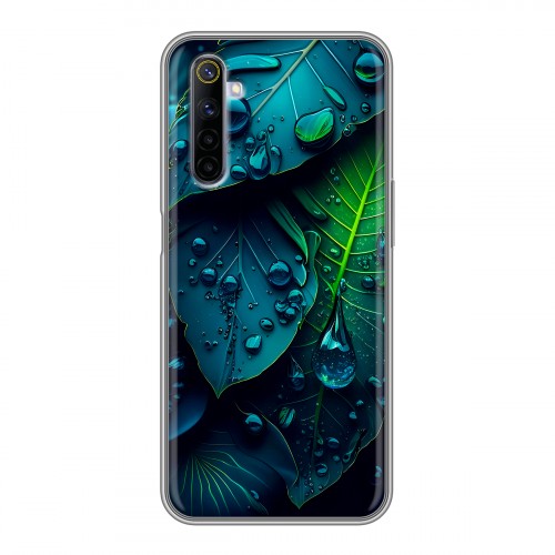 Дизайнерский силиконовый с усиленными углами чехол для Realme 6 Листья