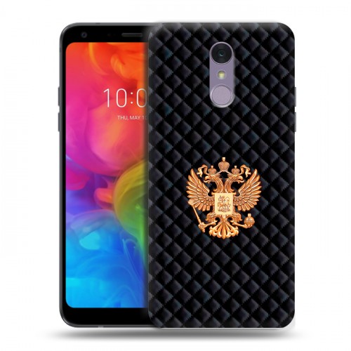 Дизайнерский пластиковый чехол для LG Q7 Герб России принт