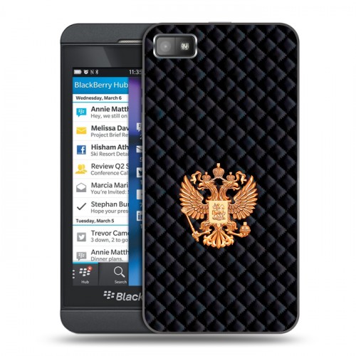 Дизайнерский пластиковый чехол для BlackBerry Z10 Герб России принт