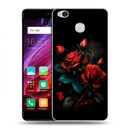 Дизайнерский силиконовый с усиленными углами чехол для Xiaomi RedMi 4X Розы красные
