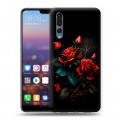 Дизайнерский силиконовый с усиленными углами чехол для Huawei P20 Pro Розы красные