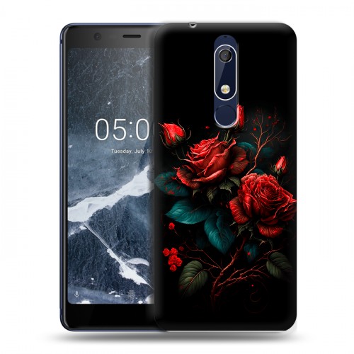 Дизайнерский пластиковый чехол для Nokia 5.1 Розы красные