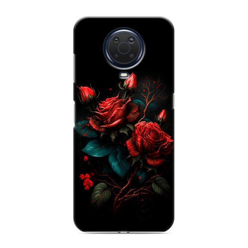 Дизайнерский силиконовый с усиленными углами чехол для Nokia G20 Розы красные