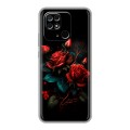 Дизайнерский силиконовый чехол для Xiaomi Redmi 10C Розы красные