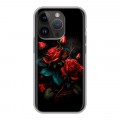 Дизайнерский силиконовый чехол для Iphone 14 Pro Розы красные