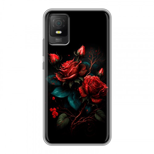 Дизайнерский силиконовый чехол для TCL 403 Розы красные