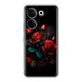 Дизайнерский силиконовый чехол для Tecno Camon 20 Розы красные