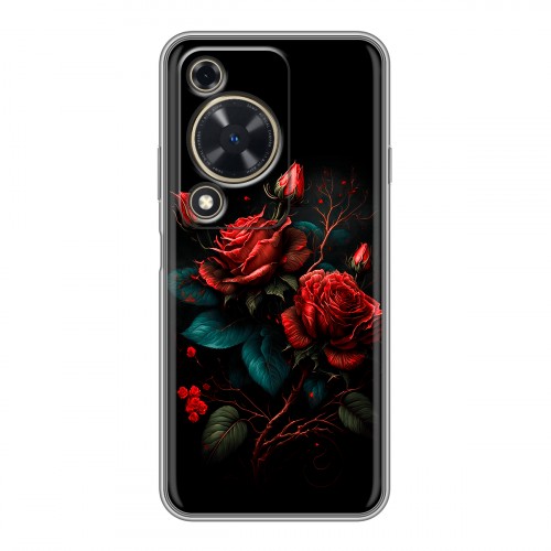 Дизайнерский силиконовый чехол для Huawei Nova Y72 Розы красные
