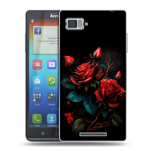 Дизайнерский пластиковый чехол для Lenovo Vibe Z Розы красные