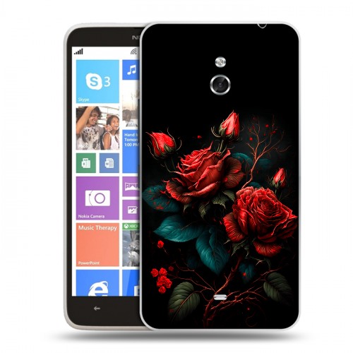 Дизайнерский пластиковый чехол для Nokia Lumia 1320 Розы красные