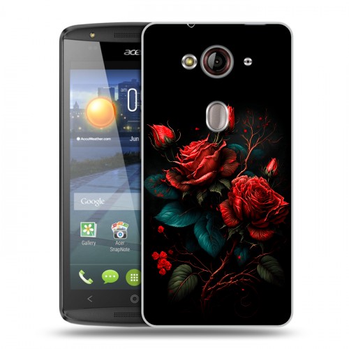 Дизайнерский пластиковый чехол для Acer Liquid E3 Розы красные