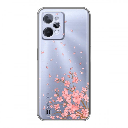 Полупрозрачный дизайнерский силиконовый чехол для Realme C31 Ветка сакуры