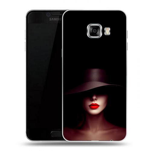 Дизайнерский пластиковый чехол для Samsung Galaxy C5 Девушка в шляпе