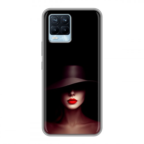 Дизайнерский силиконовый чехол для Realme 8 Девушка в шляпе