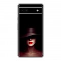 Дизайнерский силиконовый чехол для Google Pixel 6a Девушка в шляпе