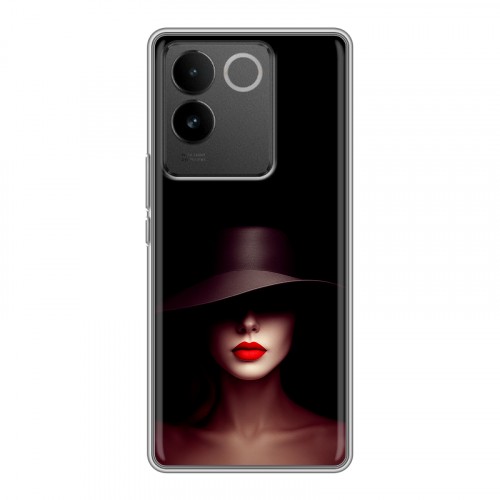 Дизайнерский силиконовый чехол для Vivo S17e Девушка в шляпе