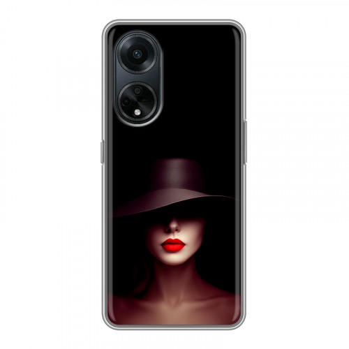 Дизайнерский силиконовый чехол для OPPO A98 Девушка в шляпе