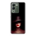 Дизайнерский силиконовый чехол для Vivo V29e Девушка в шляпе