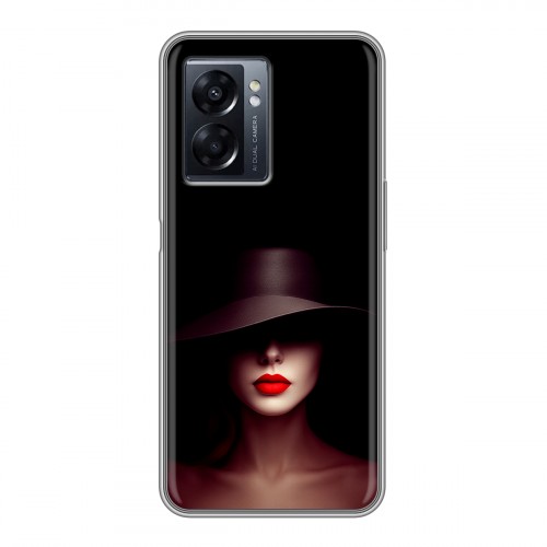 Дизайнерский силиконовый чехол для OPPO A57 5G Девушка в шляпе