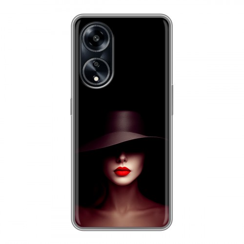 Дизайнерский силиконовый чехол для OPPO A1 Pro Девушка в шляпе