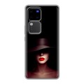 Дизайнерский силиконовый чехол для Vivo V30 Pro Девушка в шляпе