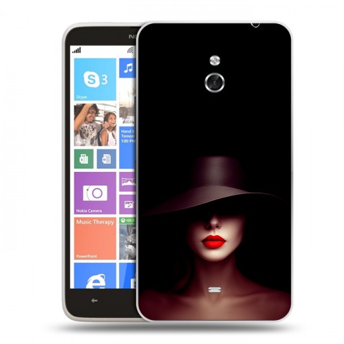 Дизайнерский пластиковый чехол для Nokia Lumia 1320 Девушка в шляпе