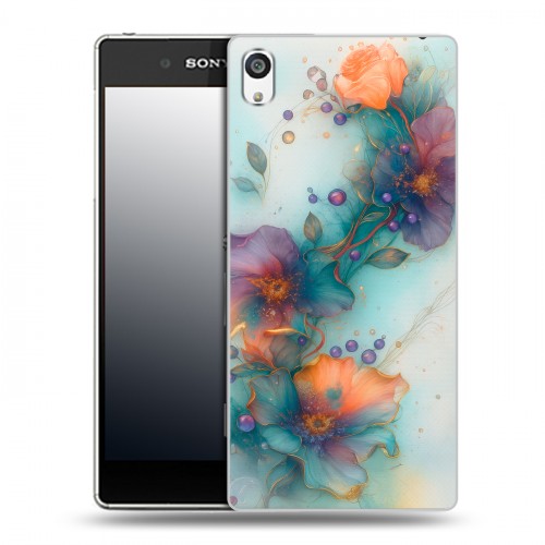 Дизайнерский пластиковый чехол для Sony Xperia E5 Акварельные цветы