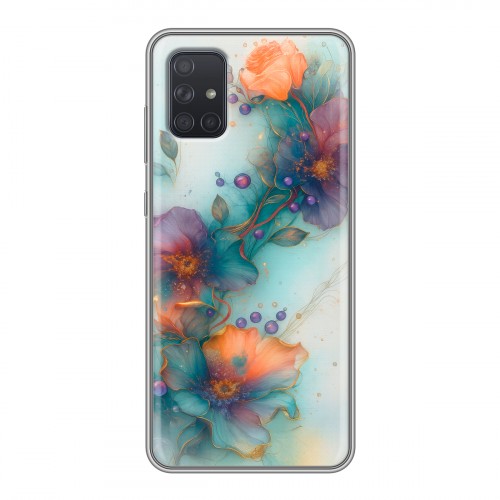 Дизайнерский силиконовый чехол для Samsung Galaxy A71 Акварельные цветы