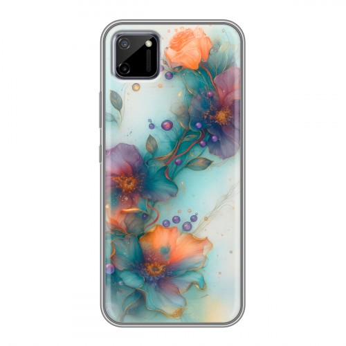 Дизайнерский силиконовый чехол для Realme C11 Акварельные цветы