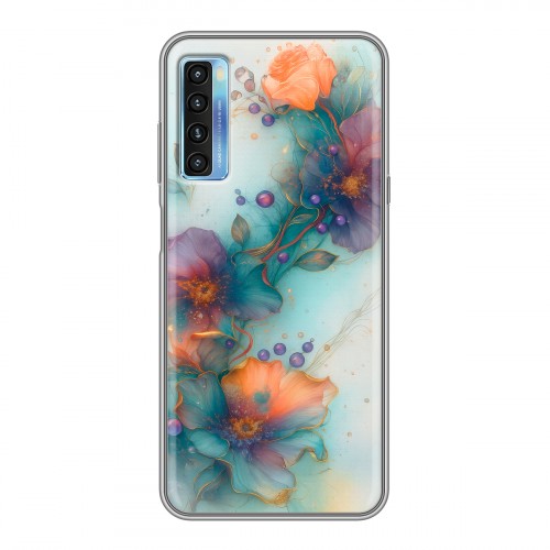 Дизайнерский силиконовый чехол для TCL 20L Акварельные цветы