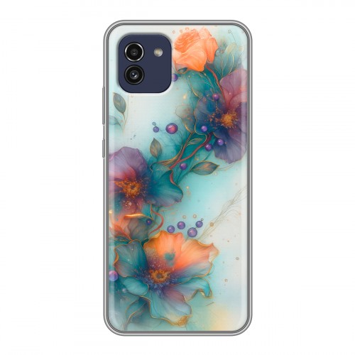 Дизайнерский силиконовый чехол для Samsung Galaxy A03 Акварельные цветы