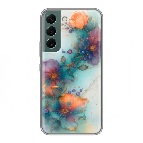 Дизайнерский силиконовый чехол для Samsung Galaxy S22 Акварельные цветы