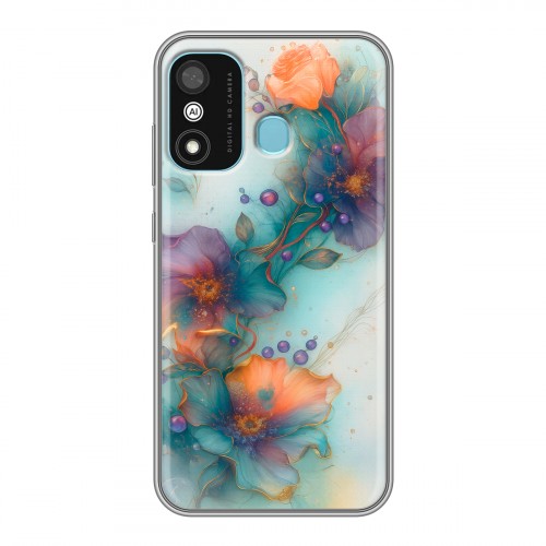 Дизайнерский силиконовый чехол для Itel A27 Акварельные цветы