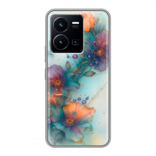 Дизайнерский силиконовый чехол для Vivo Y35 Акварельные цветы