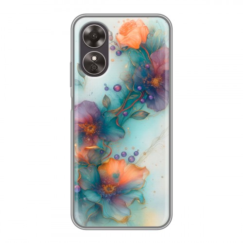 Дизайнерский пластиковый чехол для OPPO A17 Акварельные цветы