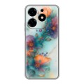 Дизайнерский силиконовый с усиленными углами чехол для Tecno Spark 10 Акварельные цветы