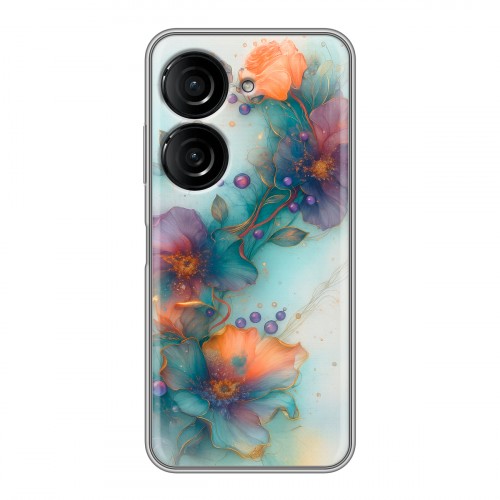Дизайнерский силиконовый чехол для ASUS ZenFone 9 Акварельные цветы