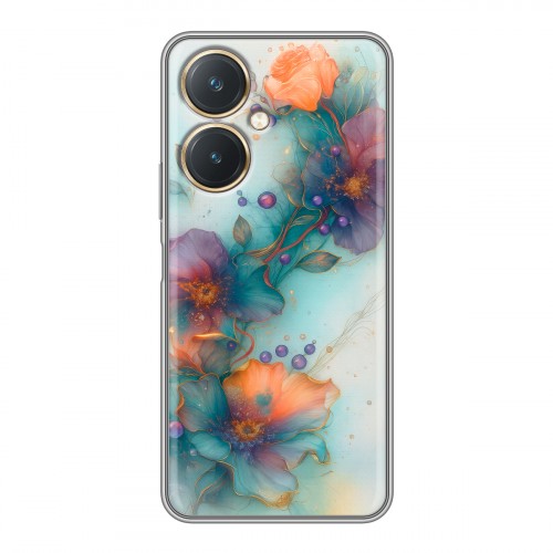 Дизайнерский силиконовый чехол для Vivo Y27 4G Акварельные цветы