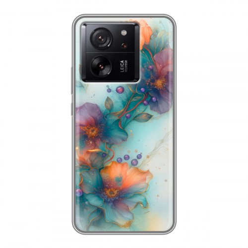 Дизайнерский силиконовый чехол для Xiaomi 13T Акварельные цветы