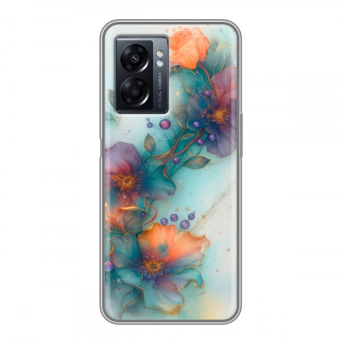 Дизайнерский силиконовый чехол для OPPO A57 5G Акварельные цветы