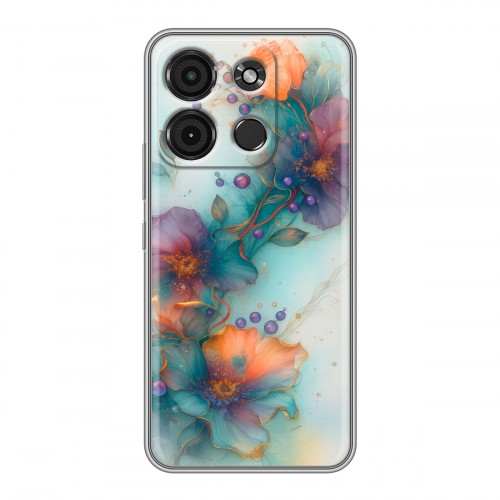 Дизайнерский силиконовый чехол для Itel A60s Акварельные цветы