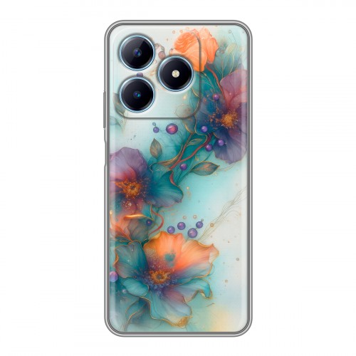 Дизайнерский силиконовый чехол для Realme C63 Акварельные цветы