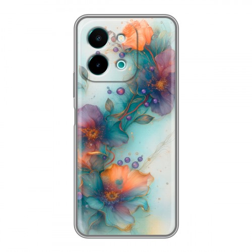 Дизайнерский силиконовый чехол для Vivo Y28 Акварельные цветы