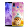 Дизайнерский пластиковый чехол для Huawei Nova 3i Котик в шапке