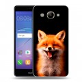 Дизайнерский пластиковый чехол для Huawei Y3 (2017) Лиса